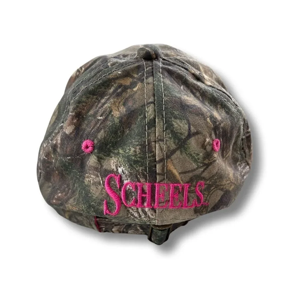 Scheels Outfitters Pink Logo Camouflage Ladies Fit Hat